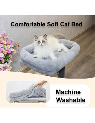 Árbol para Gatos PAWSFANS Gris con Rascador y Juguete