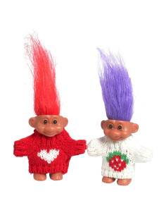 Muñecos Troll Vintage Russ 2 PCS con Suéteres de Punto