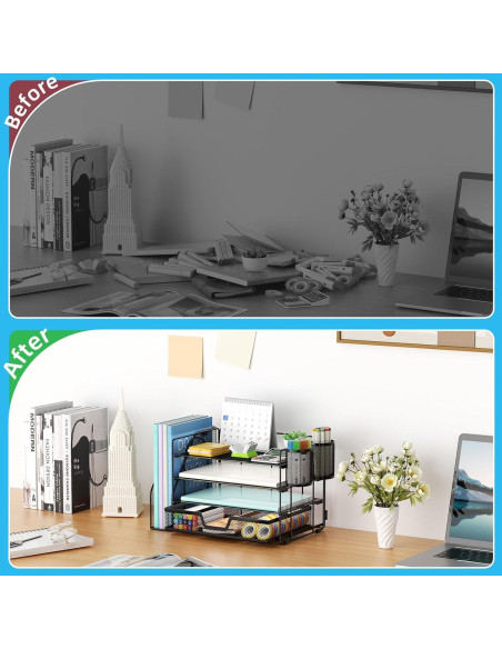 Organizador de Escritorio Marbrasse 4 Niveles Negro 39x23x21 cm Organizador de Escritorio Marbrasse 4 Niveles Negro 39x23x21 cm