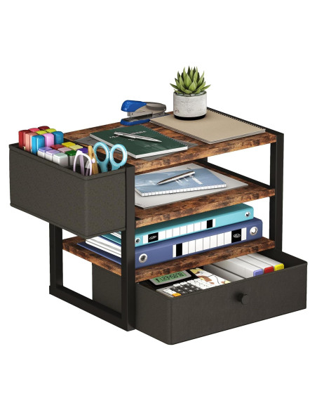 Organizador de Escritorio Homeiju KJA1074BR 4 Niveles Madera Vintage Organizador de Escritorio Homeiju KJA1074BR 4 Niveles Madera Vintage