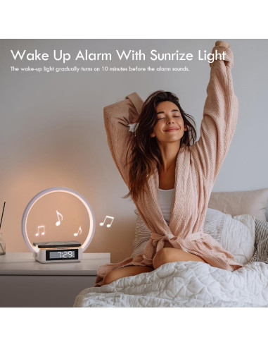 Reloj Despertador SMARTERIOR XB-B17Q10 con Luz de Amanecer y Carga Inalámbrica
