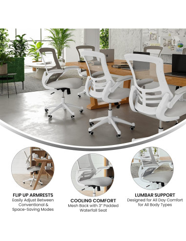 Silla de Oficina Ergonómica Flash Furniture Kelista Gris/Blanco