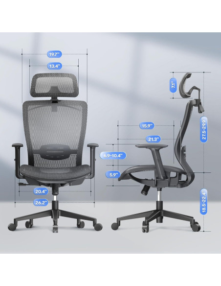Silla de Oficina Ergonomica Flexispot OC3 Aire Gris con Soporte Lumbar Silla de Oficina Ergonomica Flexispot OC3 Aire Gris con Soporte Lumbar