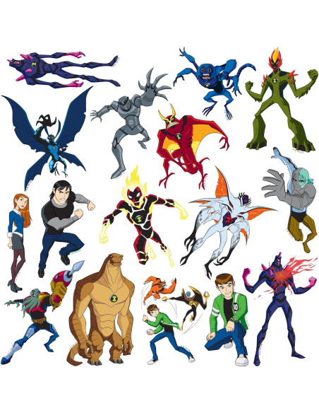 Calcomanías de Vinilo Ben 10 Fuerza Alienígena - Paquete 50 Unidades Calcomanías de Vinilo Ben 10 Fuerza Alienígena - Paquete 50 Unidades