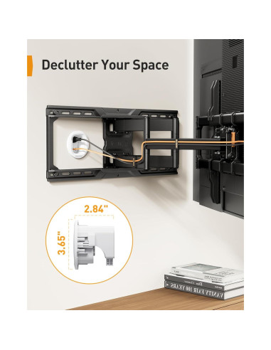 Kit de Gestión de Cables en Pared Perlegear PGWH02W, Ocultador de Cables para TV y Altavoces