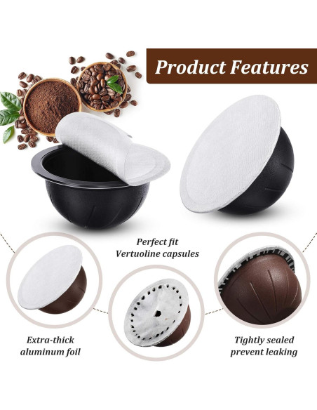 Tapas de Aluminio Zonon para Cápsulas Nespresso Vertuoline 63 mm (150) Tapas de Aluminio Zonon para Cápsulas Nespresso Vertuoline 63 mm (150)