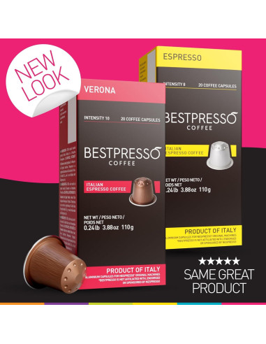Cápsulas de Café Bestpresso Nespresso Original 120 Unidades Intenso
