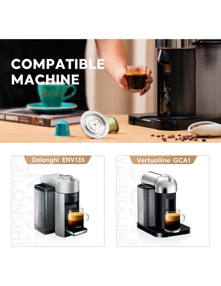 Adaptador de Cápsulas de Café Reutilizables HAILASRE para De'Longhi Adaptador de Cápsulas de Café Reutilizables HAILASRE para De'Longhi