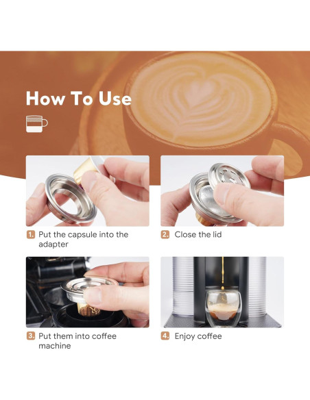 Adaptador de Cápsulas de Café Reutilizables HAILASRE para De'Longhi Adaptador de Cápsulas de Café Reutilizables HAILASRE para De'Longhi