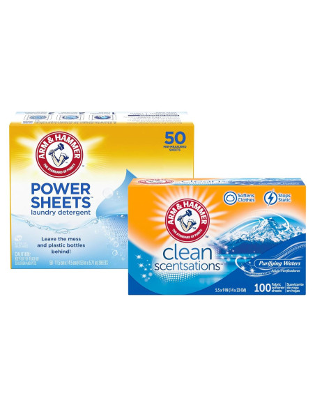 Hojas de detergente para ropa Arm & Hammer 50 unidades, lino fresco Hojas de detergente para ropa Arm & Hammer 50 unidades, lino fresco