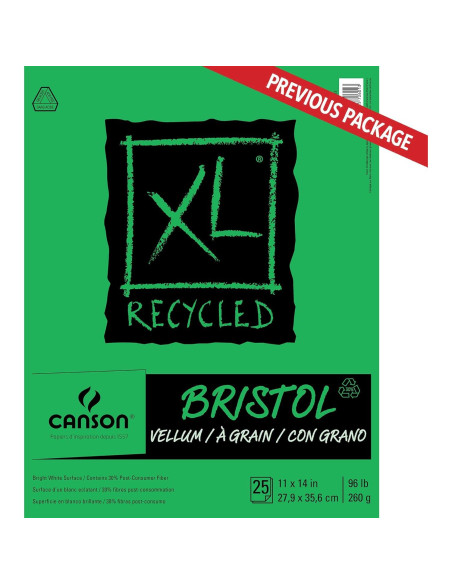 Bloc de Bristol Reciclado Canson XL 11x14" 25 Hojas Bloc de Bristol Reciclado Canson XL 11x14" 25 Hojas