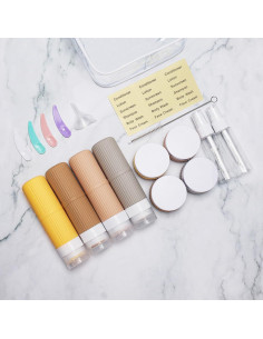 JessLab 16 Botellas de Viaje Silicona 90 ml Aprobadas TSA 2