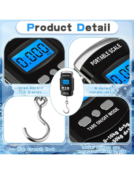 Balanza Digital Colgante Hoteam 50kg con Cinta Métrica Balanza Digital Colgante Hoteam 50kg con Cinta Métrica