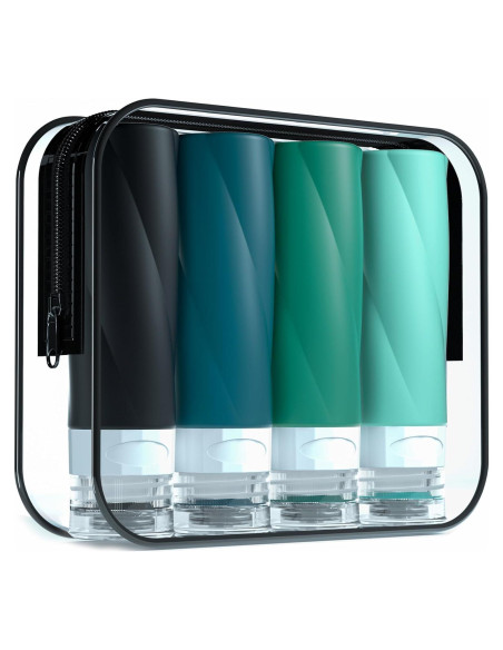 Botellas de Viaje Gemice 90ml - A prueba de Fugas, Silicona BPA Free Botellas de Viaje Gemice 90ml - A prueba de Fugas, Silicona BPA Free