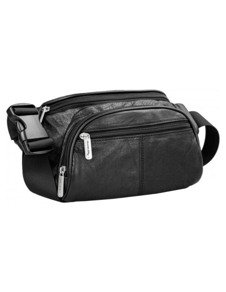 Riñonera de Cuero Travelon con Bloqueo RFID - Negro Riñonera de Cuero Travelon con Bloqueo RFID - Negro