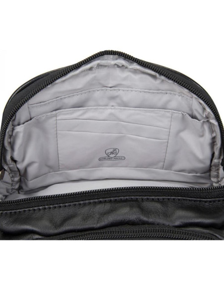 Riñonera de Cuero Travelon con Bloqueo RFID - Negro Riñonera de Cuero Travelon con Bloqueo RFID - Negro