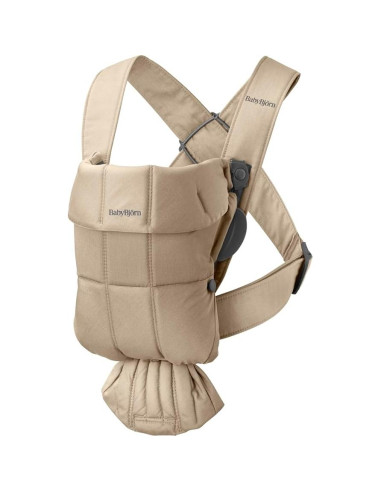 Portabebés Mini BabyBjrn Beige, Ergonómico para Recién Nacidos