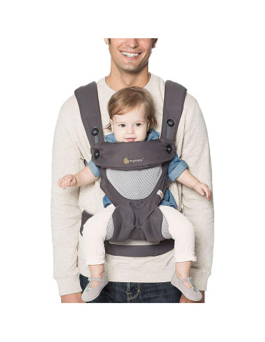 Portabebés Ergobaby 360 Malla Cool Air Gris Carbón 5.4-20.4kg