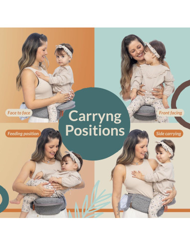 Portabebés Ergonómico Fawnest con Asiento de Cadera - Hasta 20 kg