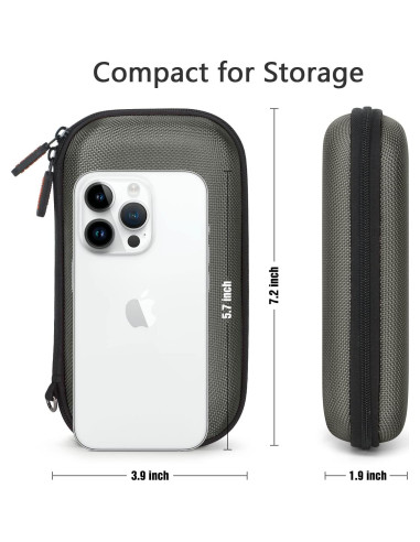 GLCON Funda Organizador de Cables - Dura EVA Gris Plateado