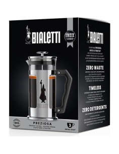 Cafetera Prensa Francesa Bialetti Preziosa 3 Tazas Acero Inoxidable 2