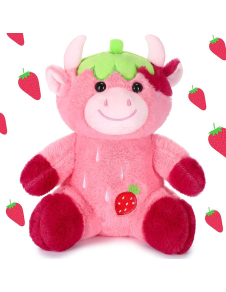 Peluche de Vaca Rosa HyDren 25 cm Suave y Lindo para Niños Peluche de Vaca Rosa HyDren 25 cm Suave y Lindo para Niños