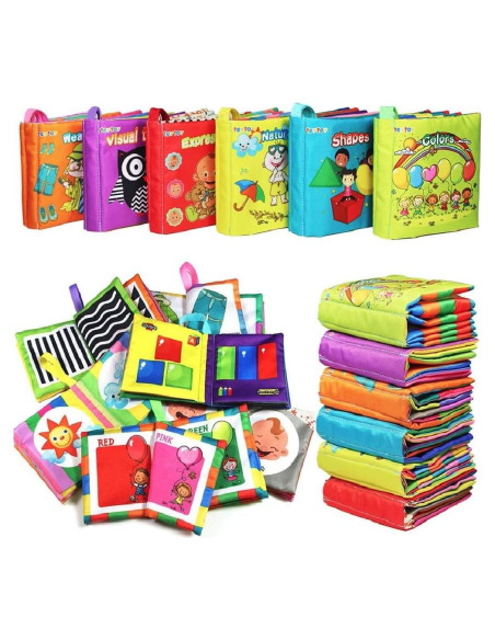 Libro Suave para Bebés 6 PCS Tela No Tóxicos - teytoy Libro Suave para Bebés 6 PCS Tela No Tóxicos - teytoy