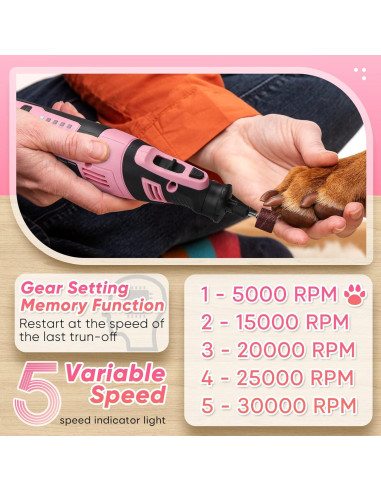 Herramienta Rotativa Sin Cable SHALL 8V Rosa 121 Accesorios