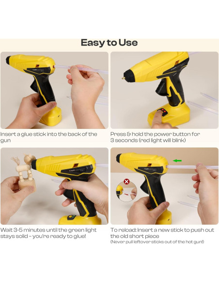 Pistola de Pegamento Caliente Inalámbrica Caydo 2200mAh Pistola de Pegamento Caliente Inalámbrica Caydo 2200mAh