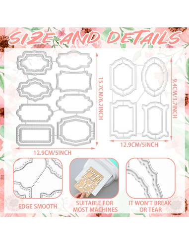 Troqueles de Corte de Metal Jinei 12 Pcs para Scrapbooking