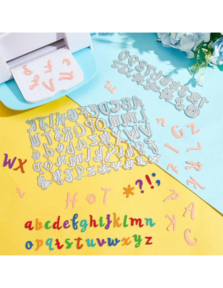 Troqueles de Letras y Números INFUNLY 71pcs para Scrapbooking Troqueles de Letras y Números INFUNLY 71pcs para Scrapbooking