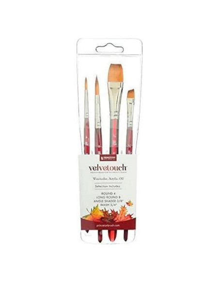 Set de 4 Pinceles Sintéticos Princeton Velvetouch P3950 Set de 4 Pinceles Sintéticos Princeton Velvetouch P3950