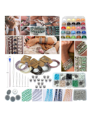 Kit de Joyería Sabrikas DIY - Pulseras de Macramé y Cuero