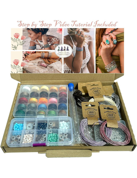 Kit de Joyería Sabrikas DIY - Pulseras de Macramé y Cuero Kit de Joyería Sabrikas DIY - Pulseras de Macramé y Cuero