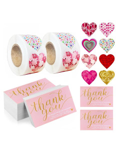 Juego de 2100 Piezas Tarjetas y Etiquetas Rosa DERUILA
