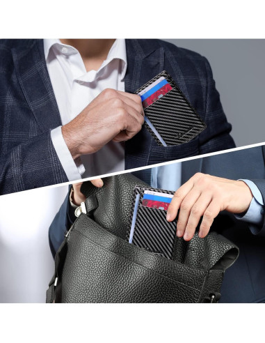 Billetera Minimalista de Cuero Travelambo con Bloqueo RFID