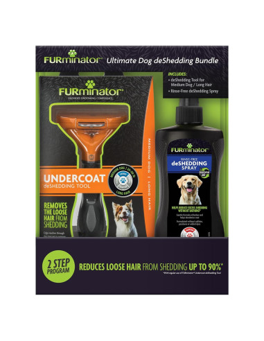 FURminator Paquete Ultimate de Deshedding para Perros Medianos Pelo Largo