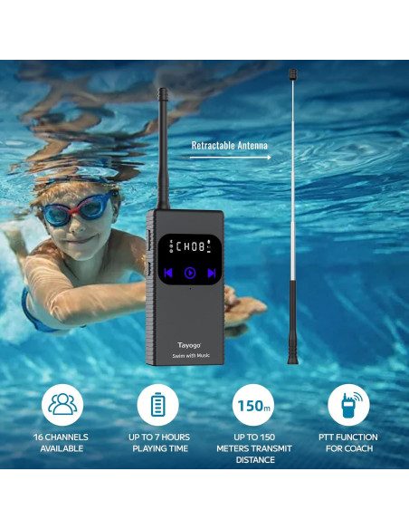 Auriculares de Natación Tayogo W16R Impermeables Bluetooth Auriculares de Natación Tayogo W16R Impermeables Bluetooth