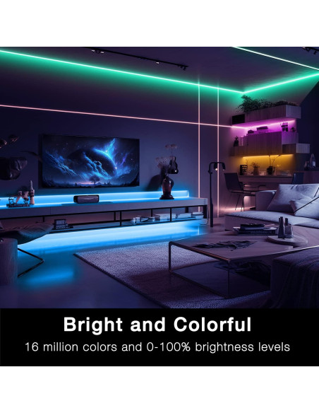 Tira LED RGB inteligente DAYBETTER 15.24m compatible con Alexa Tira LED RGB inteligente DAYBETTER 15.24m compatible con Alexa