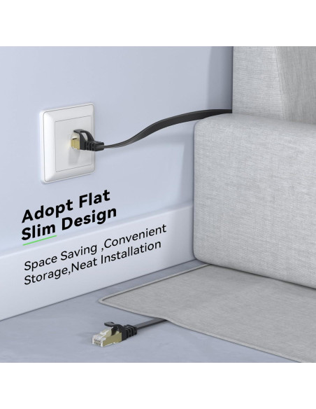Cable Ethernet Cat 8 BUSOHE 1FT 2-Pack Alta Velocidad 40Gbps Cable Ethernet Cat 8 BUSOHE 1FT 2-Pack Alta Velocidad 40Gbps