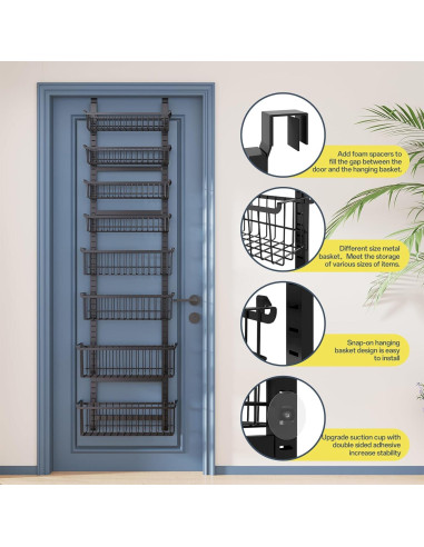 Organizador de despensa sobre la puerta MSERCUOR 8 niveles negro