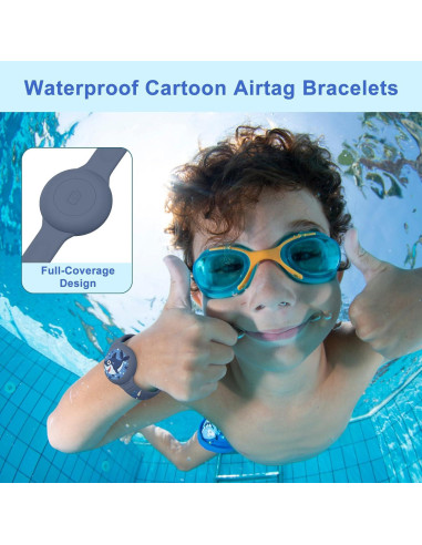 Pulsera Air Tag Vancle Impermeable para Niños Grisazul