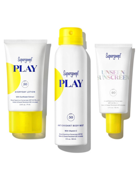 Kit de Viaje Supergoop! - Loción PLAY SPF 30 + Unseen + Spray Kit de Viaje Supergoop! - Loción PLAY SPF 30 + Unseen + Spray