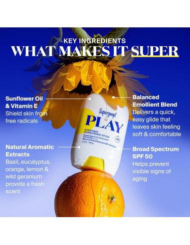 Protector Solar Stick Supergoop! PLAY SPF 50 - 41.6 ml