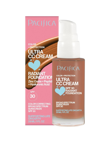 Crema CC Ultra Radiant Foundation Pacifica - Bronceado Cálido, SPF 17, 28.35 g Crema CC Ultra Radiant Foundation Pacifica - Bronceado Cálido, SPF 17, 28.35 g