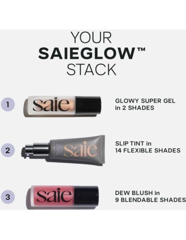 Dúo de Maquillaje Saie: Glowy Super Gel + Rubor Dew 14.79ml + 11.34ml