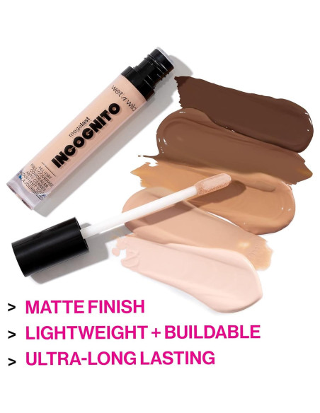 Corrector Líquido Mate Wet n Wild Mega Last Incognito 5.1g Beige Claro Corrector Líquido Mate Wet n Wild Mega Last Incognito 5.1g Beige Claro