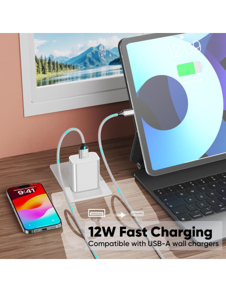 Cable USB A a USB C 20 Pies DteeDck Carga Rápida 12W Cable USB A a USB C 20 Pies DteeDck Carga Rápida 12W