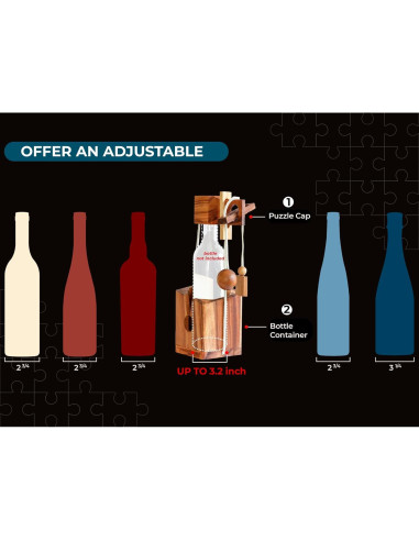 Rompecabezas de Botella BSIRI - Soporte de Madera 3D