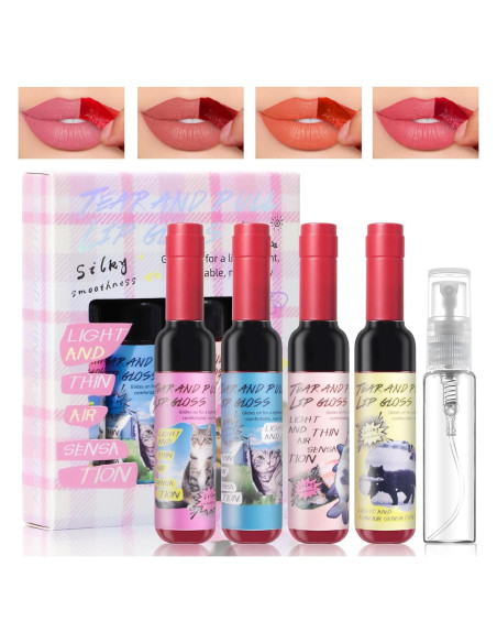 Juego de 4 Tintes de Labios Peel Off HOSAILY - Mate y Larga Duración Juego de 4 Tintes de Labios Peel Off HOSAILY - Mate y Larga Duración